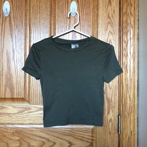 H&M Basic Green Crop Top